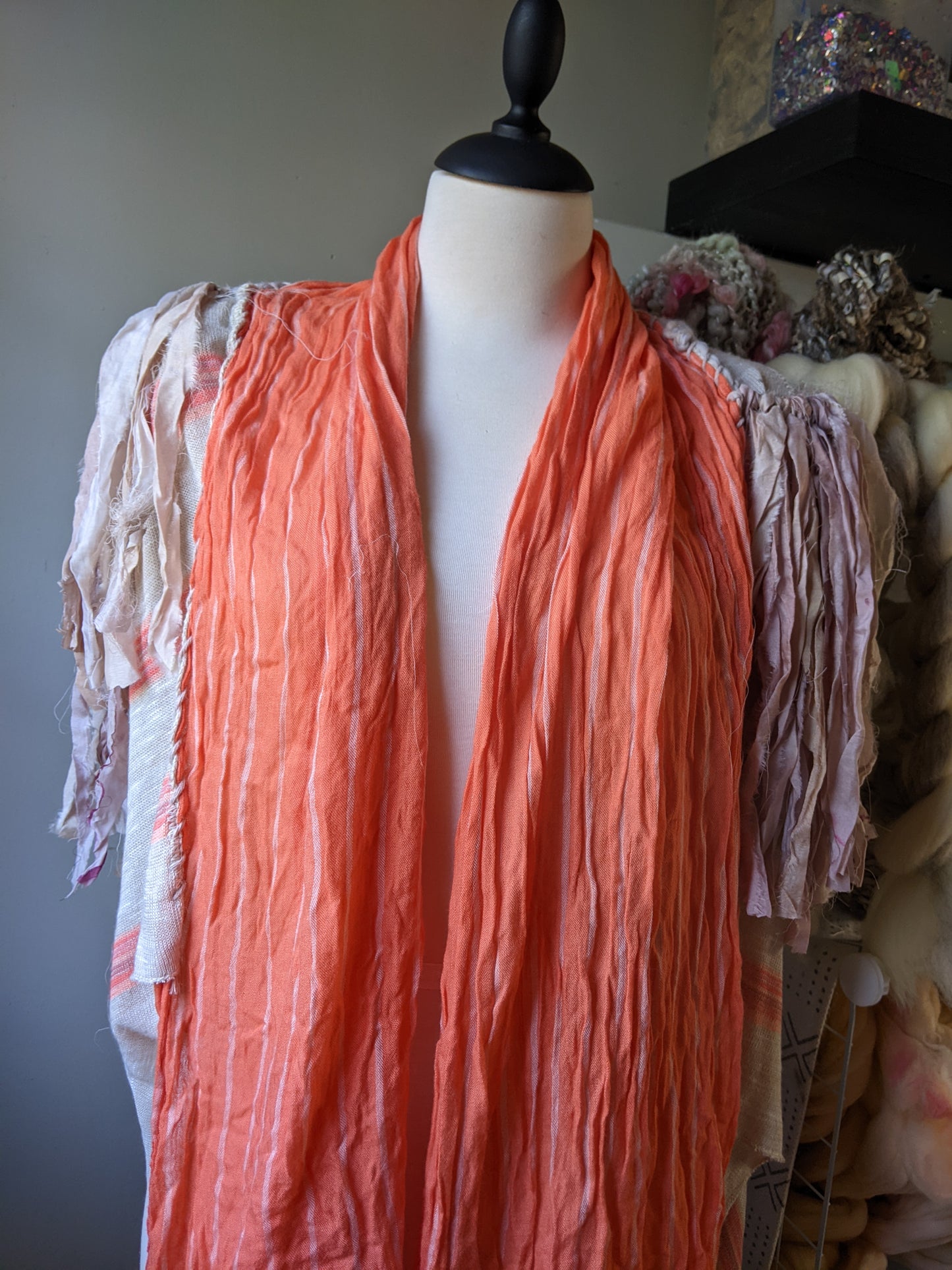 Fiber Festival Freeform Crochet, Knit Handspun, and Woven Boho Garment - Astilbe