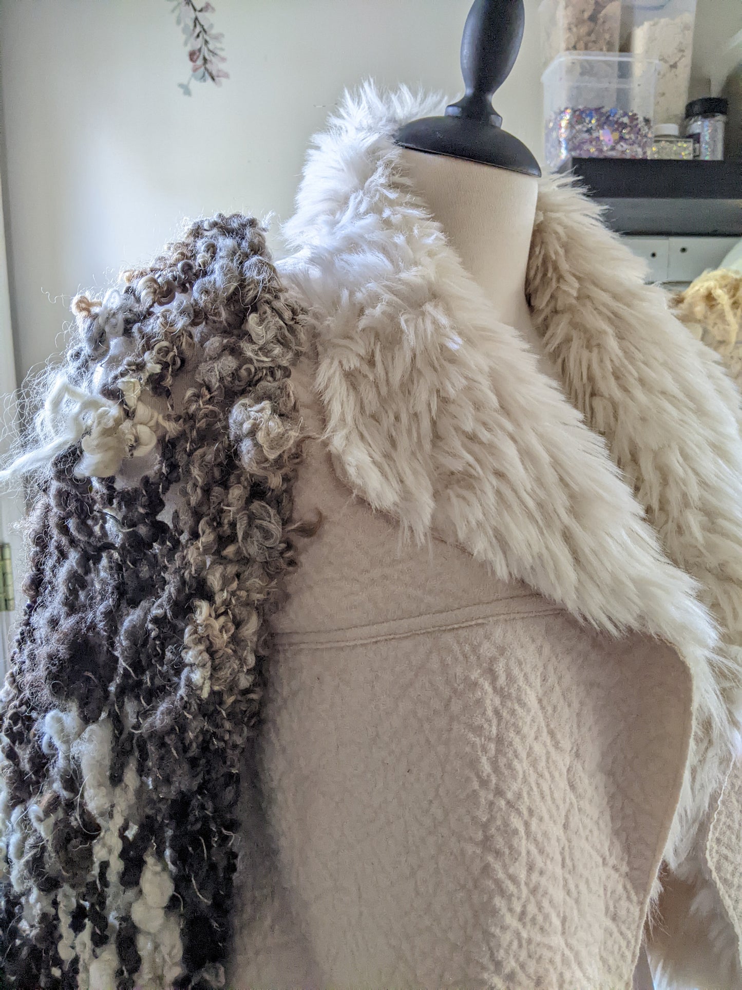 Fiber Festival Freeform Crochet, Knit Handspun, and Woven Boho Skull Jacket