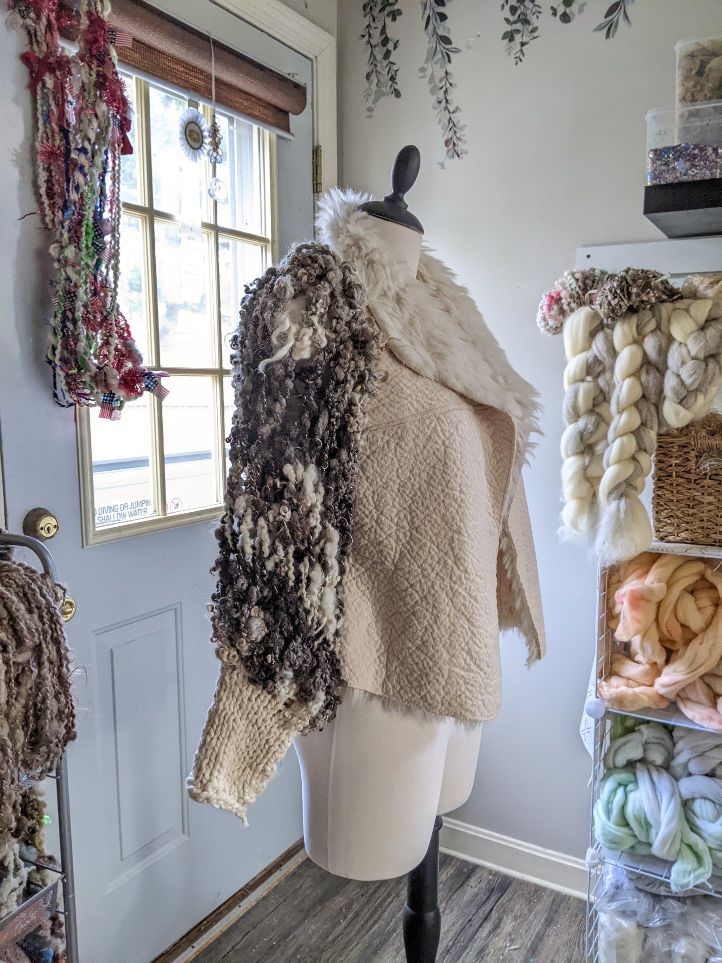 Fiber Festival Freeform Crochet, Knit Handspun, and Woven Boho Skull Jacket