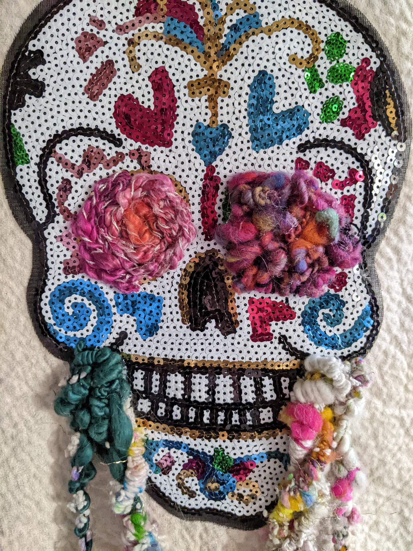 Fiber Festival Freeform Crochet, Knit Handspun, and Woven Boho Skull Jacket