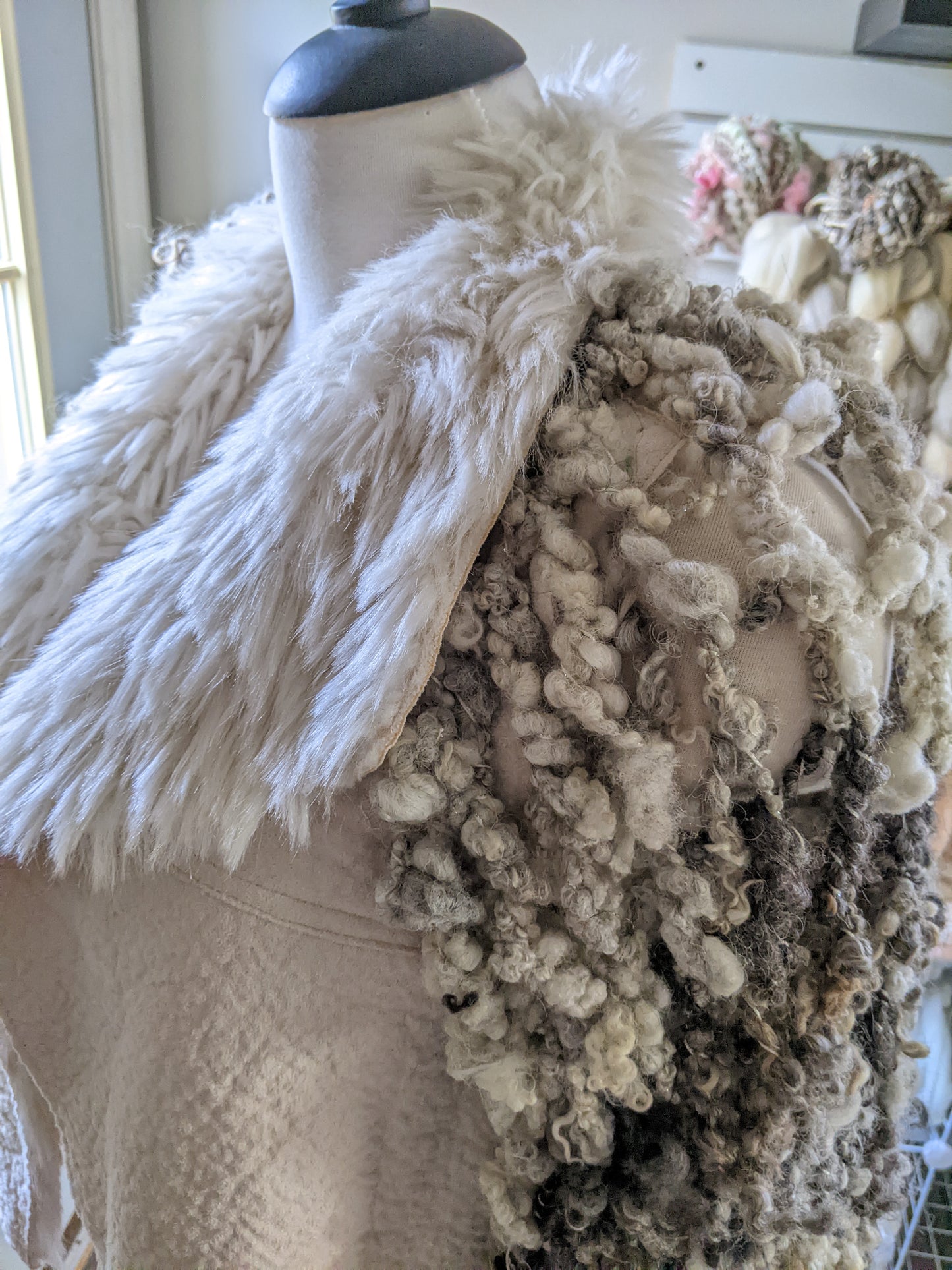 Fiber Festival Freeform Crochet, Knit Handspun, and Woven Boho Skull Jacket