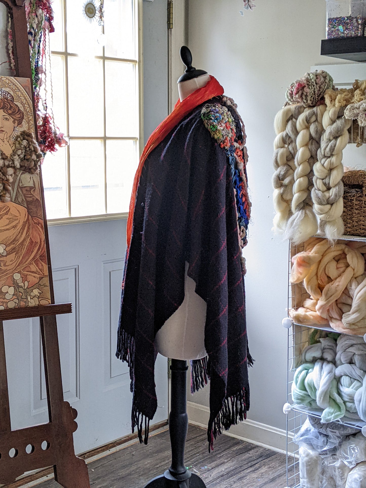 Fiber Festival Freeform Crochet, Knit Handspun, and Woven Boho Yarn Apocalypse Wrap