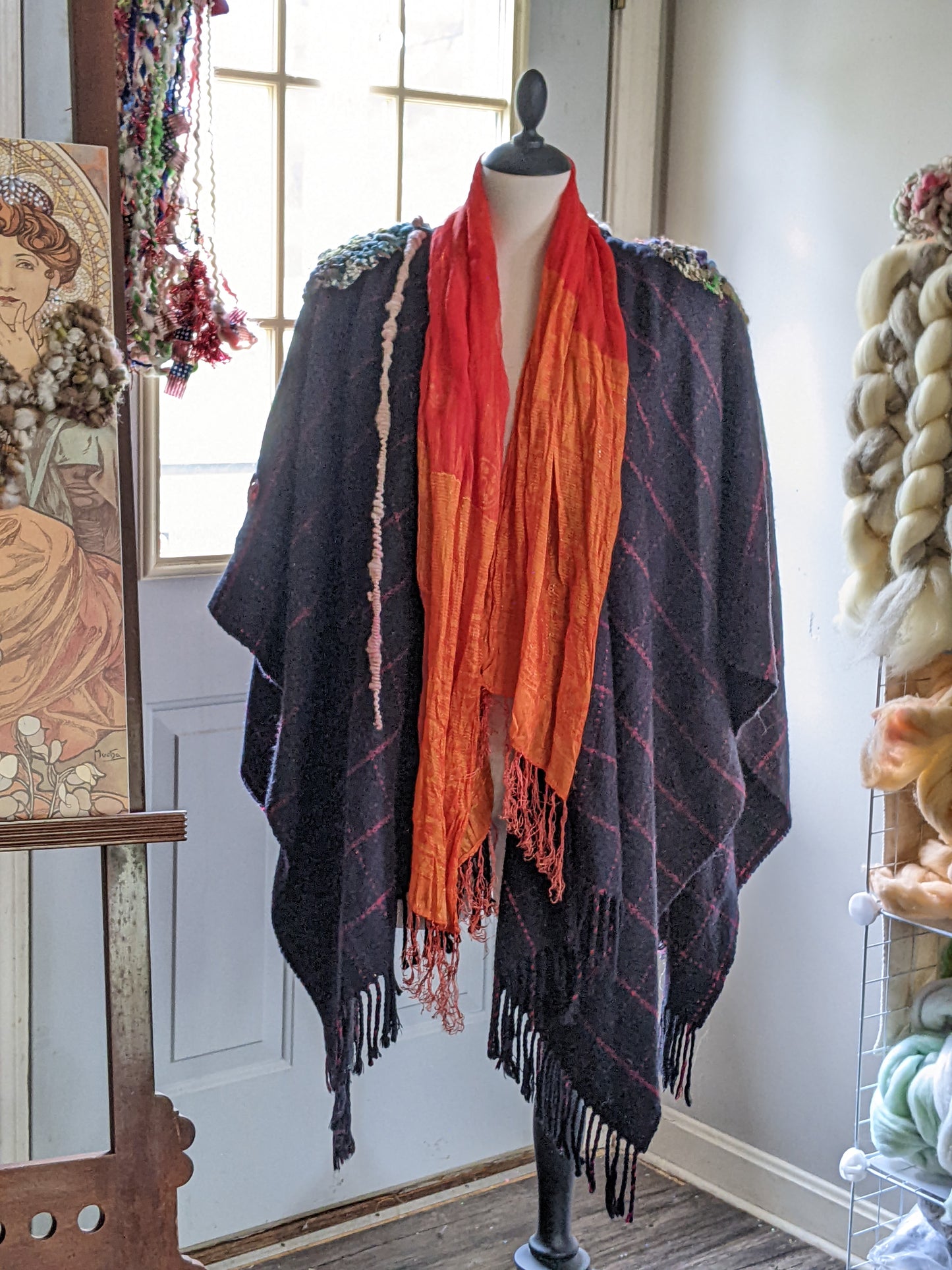 Fiber Festival Freeform Crochet, Knit Handspun, and Woven Boho Yarn Apocalypse Wrap