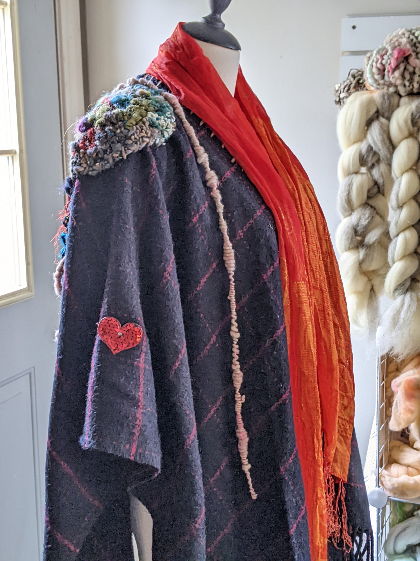 Fiber Festival Freeform Crochet, Knit Handspun, and Woven Boho Yarn Apocalypse Wrap