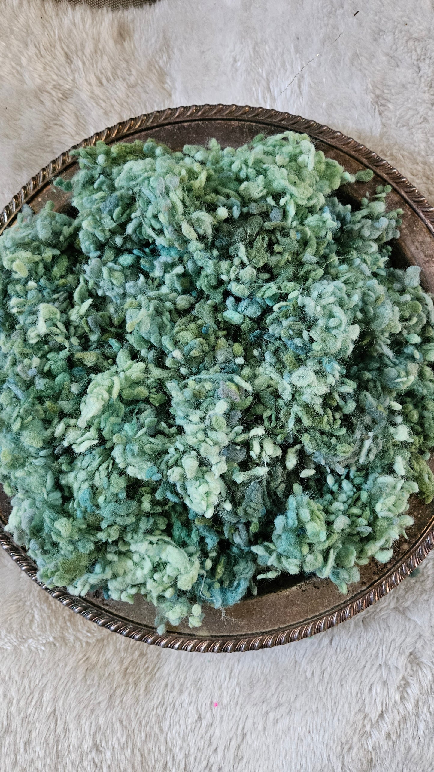 SUCCULENT - rare hand-dyed cotton nepps for fiber blending, felting, and papermaking - 1 oz | 28 g