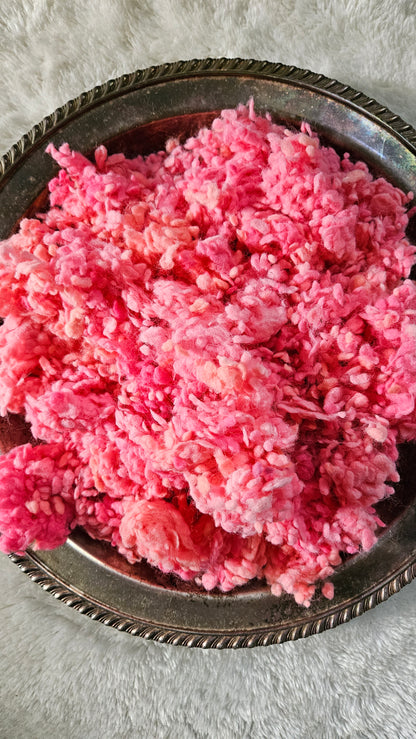 CARNATION - rare hand-dyed cotton nepps for fiber blending, felting, and papermaking - 1 oz | 28 g
