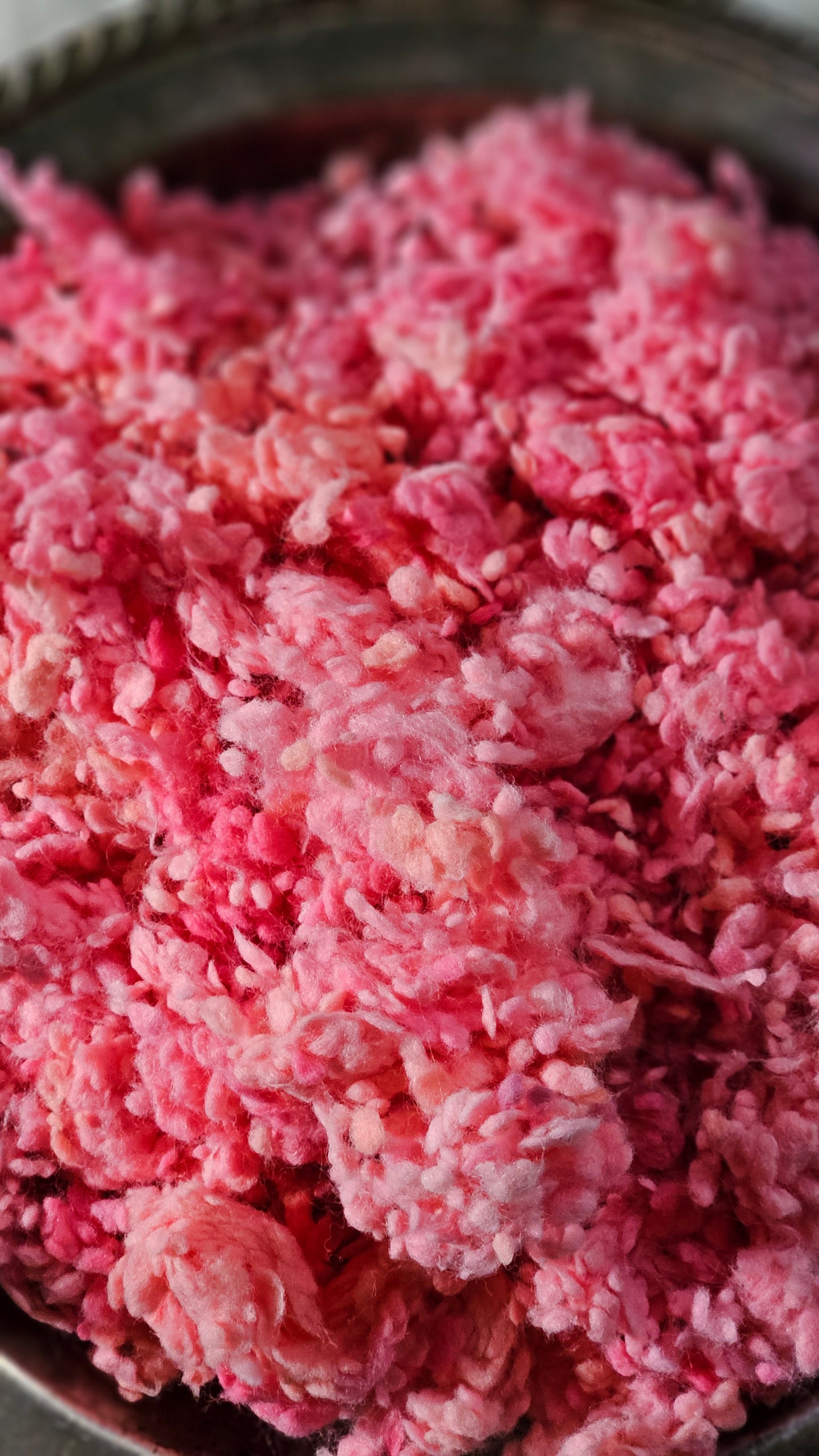CARNATION - rare hand-dyed cotton nepps for fiber blending, felting, and papermaking - 1 oz | 28 g
