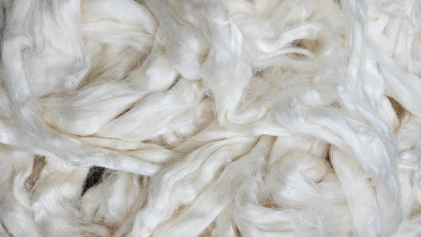 Natural Mulberry Silk A Grade White - 1 ounce
