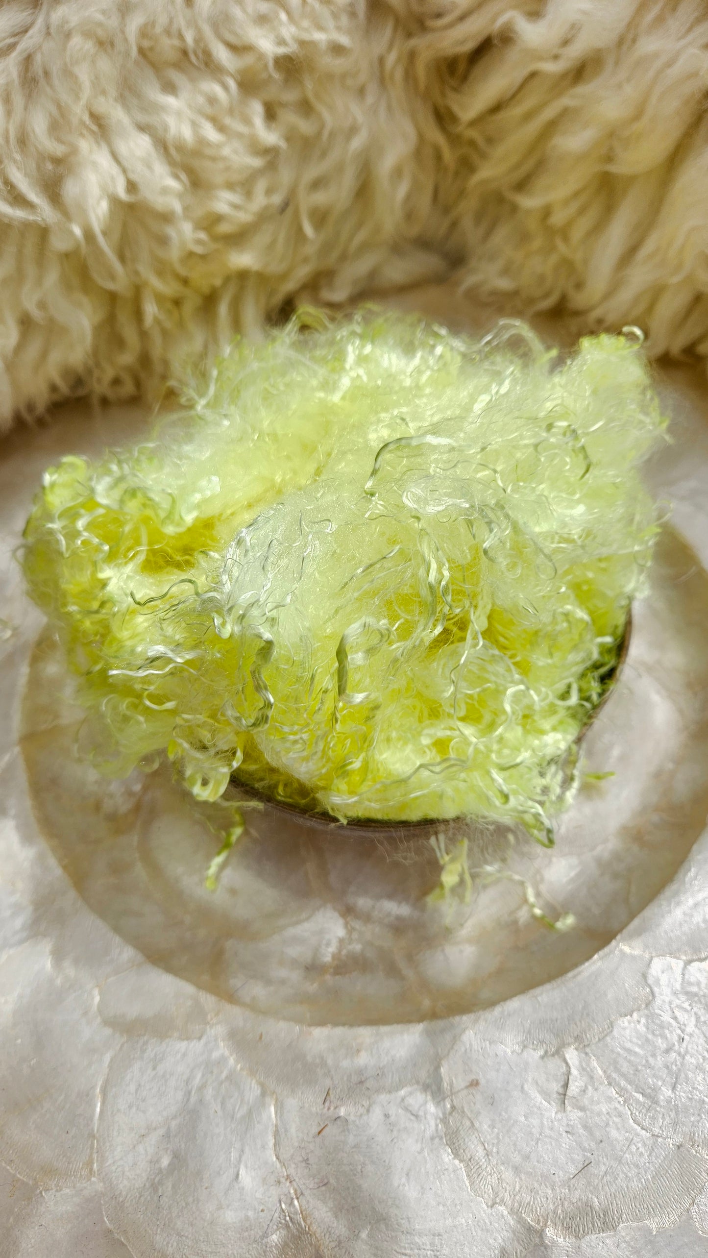 SULPHUR Eucalyptus Crimp Hand Dyed Effects Fiber - 2 ounces