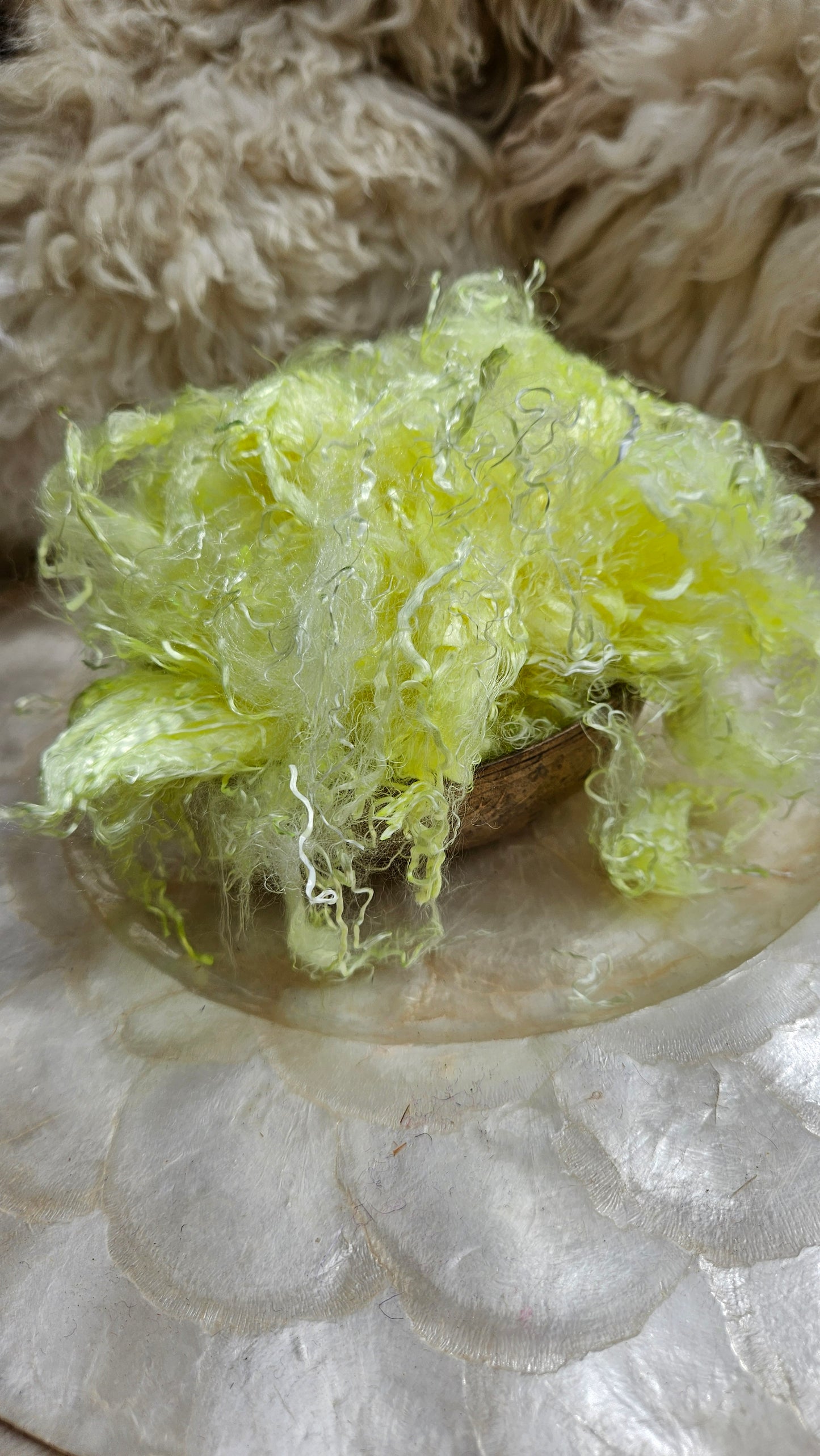 SULPHUR Eucalyptus Crimp Hand Dyed Effects Fiber - 2 ounces