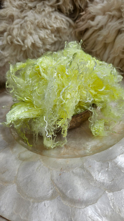 SULPHUR Eucalyptus Crimp Hand Dyed Effects Fiber - 2 ounces