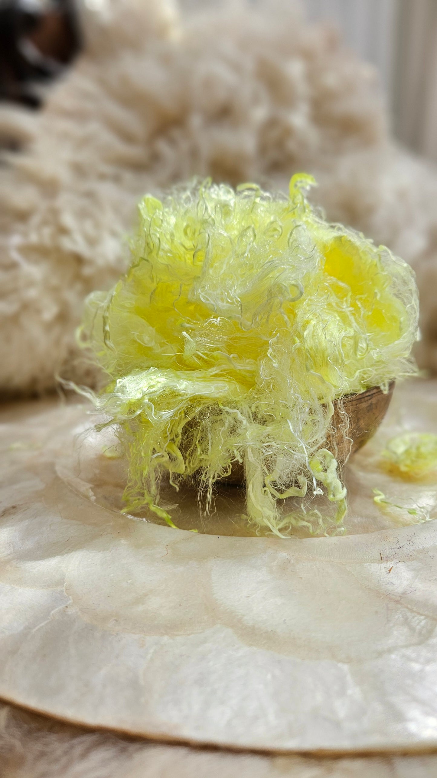 SULPHUR Eucalyptus Crimp Hand Dyed Effects Fiber - 2 ounces