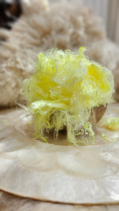 SULPHUR Eucalyptus Crimp Hand Dyed Effects Fiber - 2 ounces