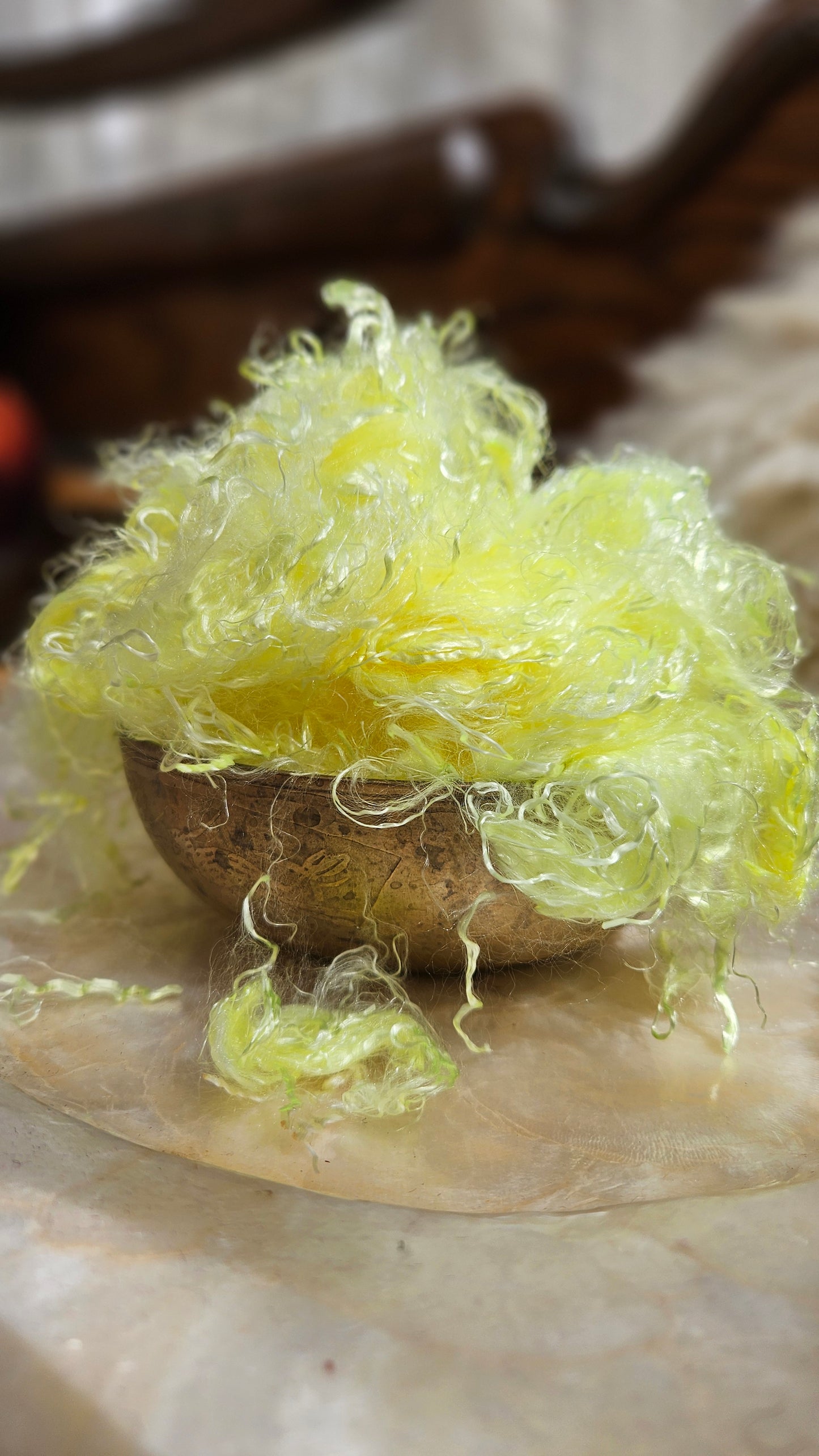 SULPHUR Eucalyptus Crimp Hand Dyed Effects Fiber - 2 ounces
