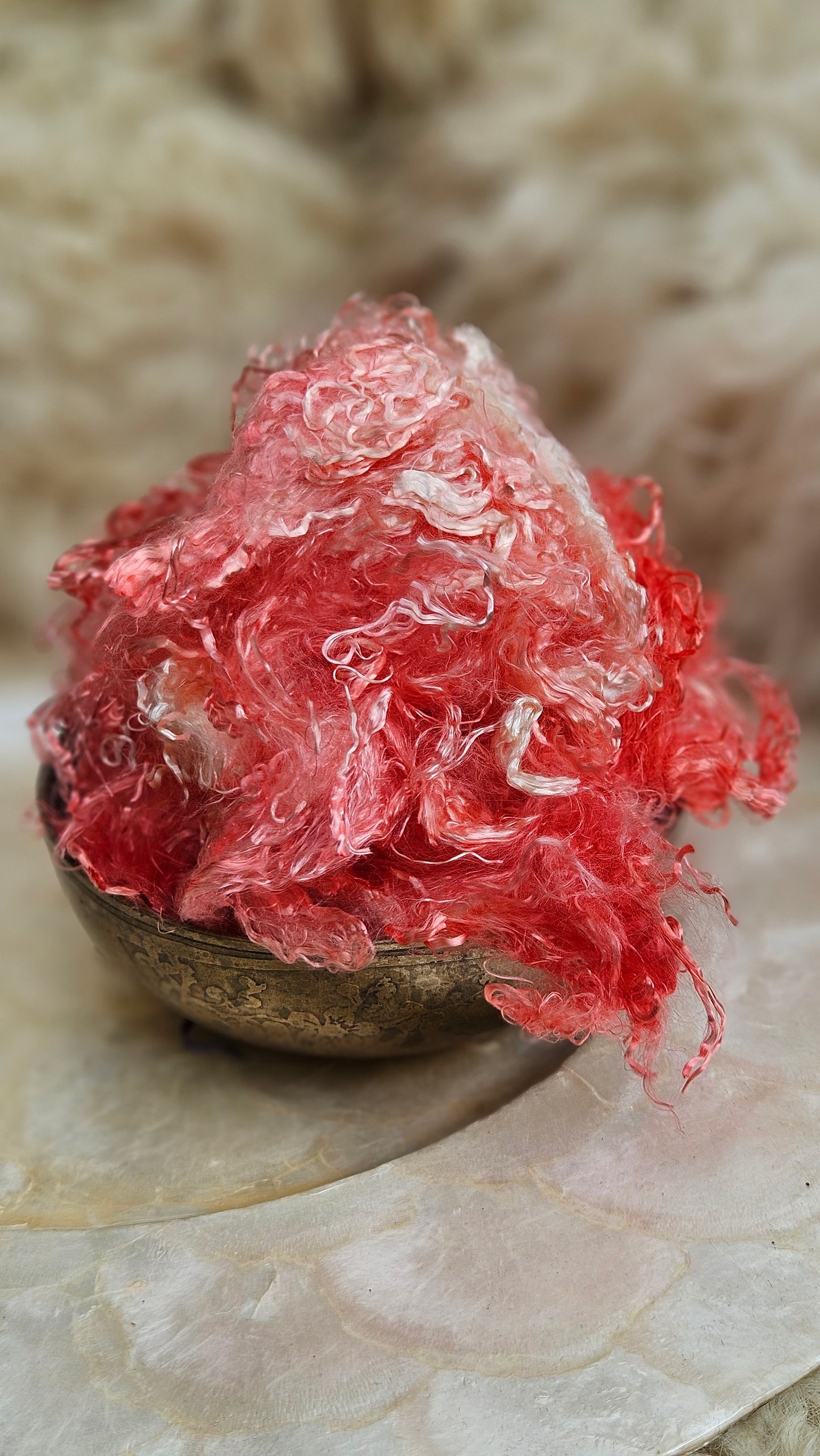 CORAL Eucalyptus Crimp Hand Dyed Effects Fiber - 2 ounces