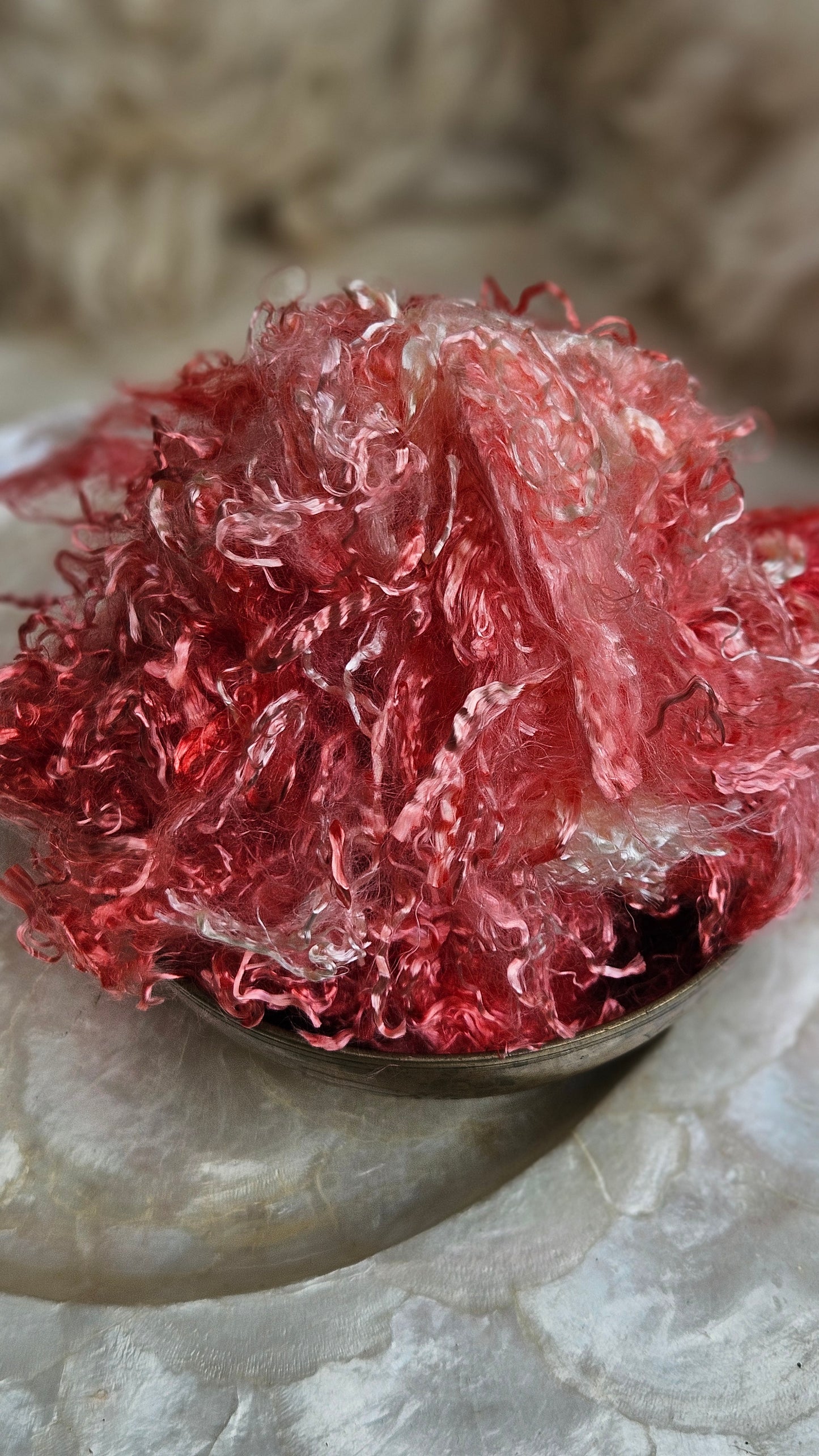 CORAL Eucalyptus Crimp Hand Dyed Effects Fiber - 2 ounces