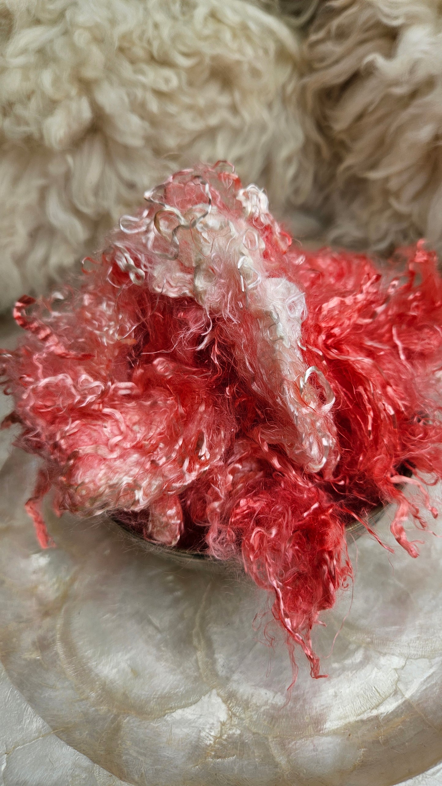 CORAL Eucalyptus Crimp Hand Dyed Effects Fiber - 2 ounces