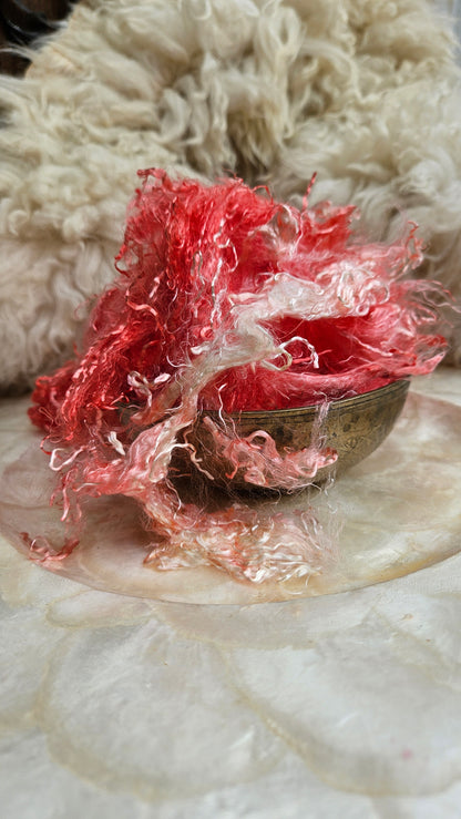 CORAL Eucalyptus Crimp Hand Dyed Effects Fiber - 2 ounces
