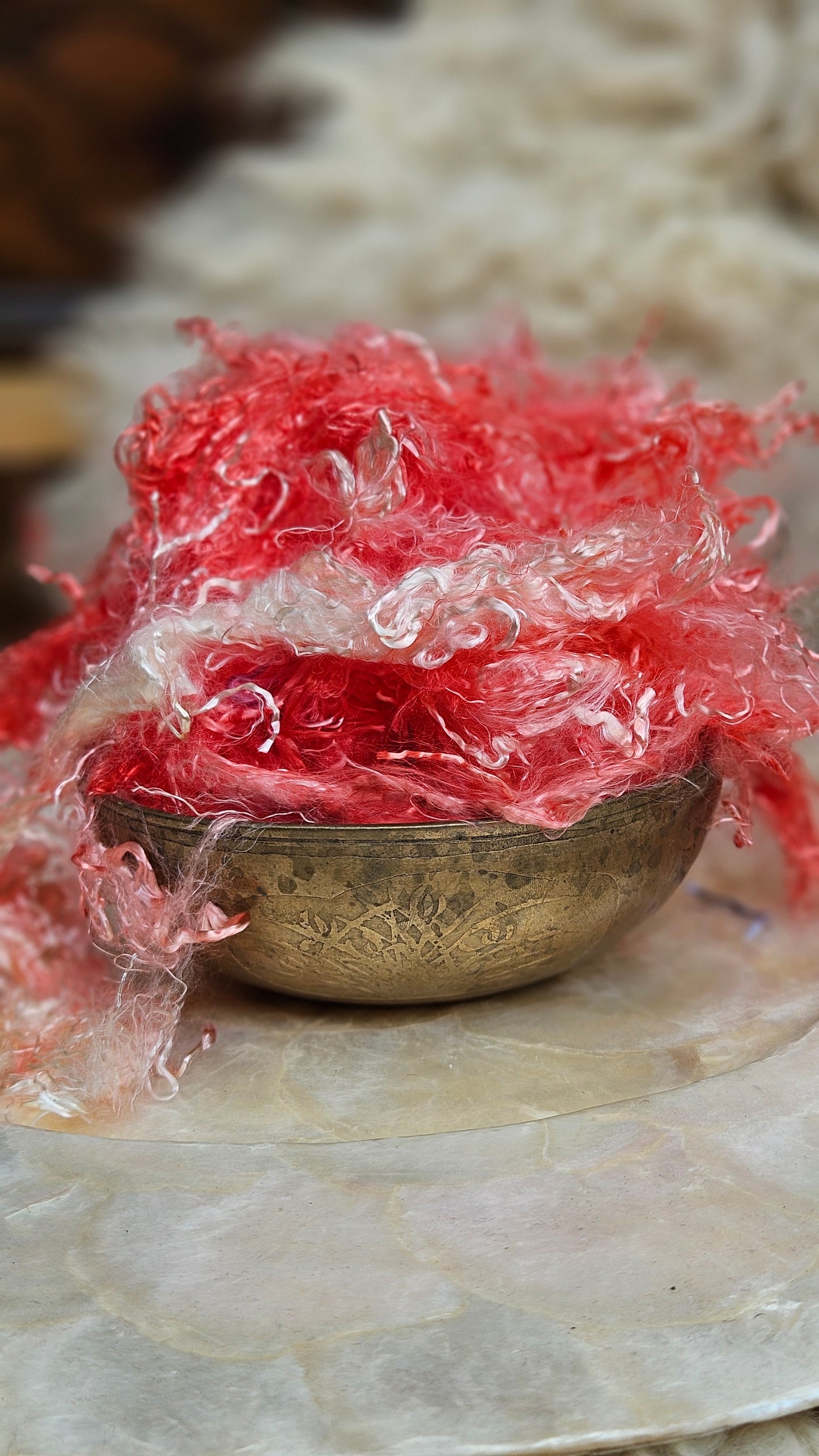 CORAL Eucalyptus Crimp Hand Dyed Effects Fiber - 2 ounces