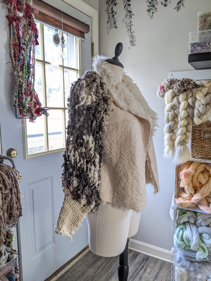 Fiber Festival Freeform Crochet, Knit Handspun, and Woven Boho Skull Jacket