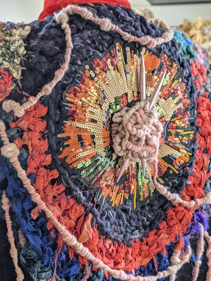 Fiber Festival Freeform Crochet, Knit Handspun, and Woven Boho Yarn Apocalypse Wrap