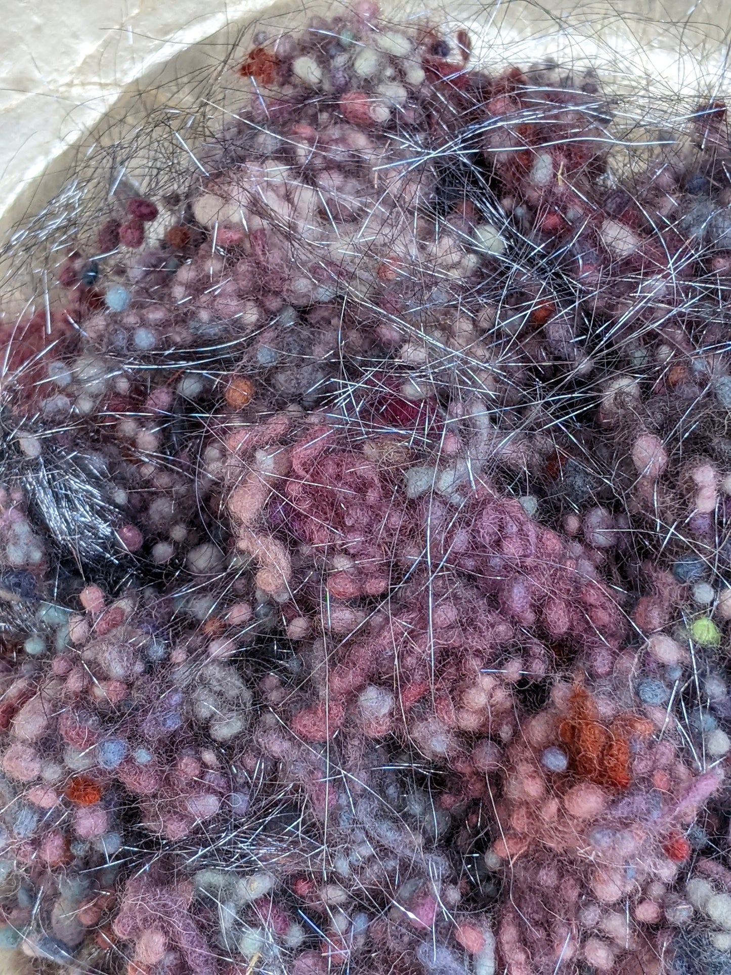 NAPLES - hand-dyed fine wool nepps with Angelina sparkle for fiber blending and felting - 1 oz | 28 g