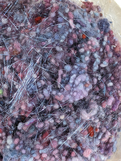 NAPLES - hand-dyed fine wool nepps with Angelina sparkle for fiber blending and felting - 1 oz | 28 g