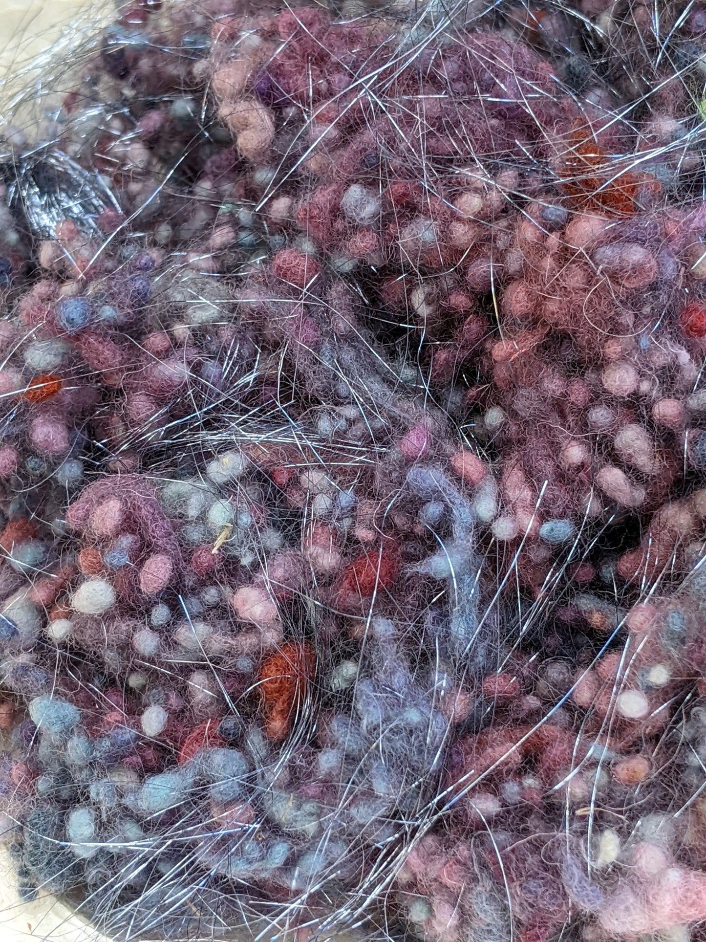 NAPLES - hand-dyed fine wool nepps with Angelina sparkle for fiber blending and felting - 1 oz | 28 g