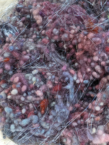 NAPLES - hand-dyed fine wool nepps with Angelina sparkle for fiber blending and felting - 1 oz | 28 g