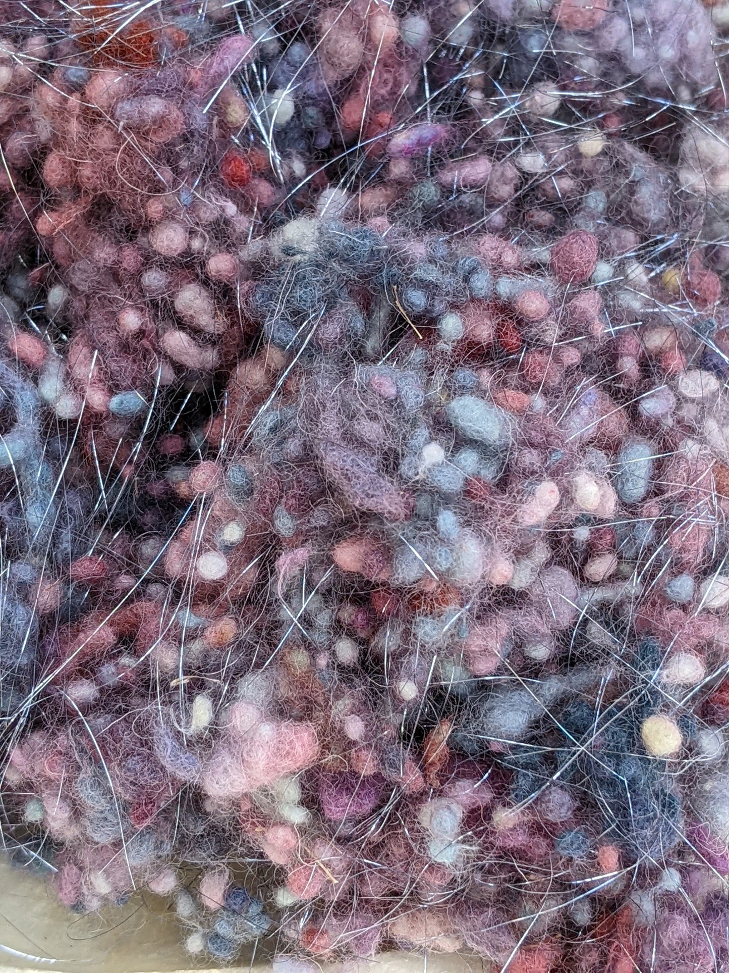 NAPLES - hand-dyed fine wool nepps with Angelina sparkle for fiber blending and felting - 1 oz | 28 g