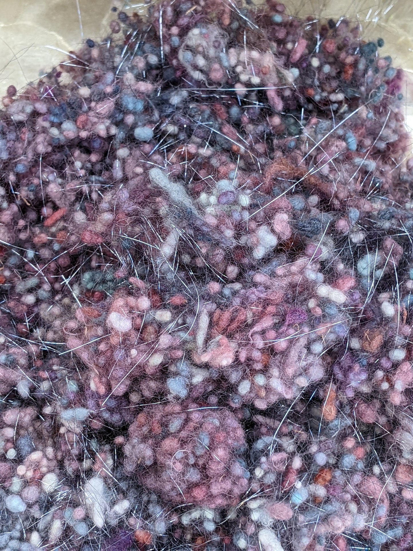 NAPLES - hand-dyed fine wool nepps with Angelina sparkle for fiber blending and felting - 1 oz | 28 g