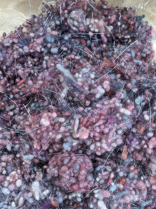 NAPLES - hand-dyed fine wool nepps with sparkle for fiber blending and felting - 1 oz | 28 g